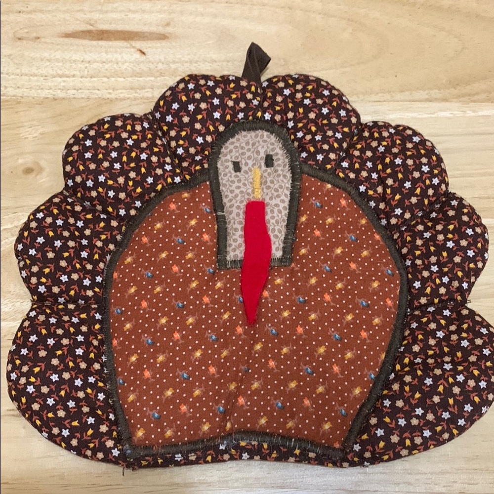Festive Turkey Pot Holder. Handmade vintage awesomeness